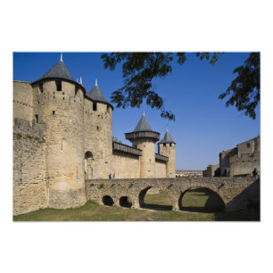 Kasteel van de Graaf, Carcassonne, Aude, Languedoc Foto Afdruk