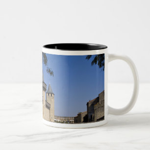 Kasteel van de Graven, Carcassonne, Aude, Languedo Tweekleurige Koffiemok
