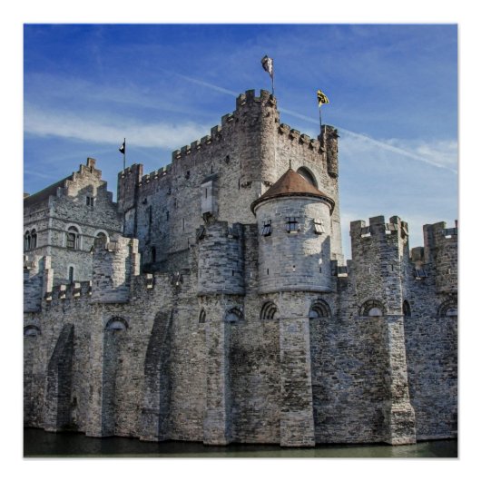 Kasteel van de graven in Gent. Perfect Poster (Voorkant)