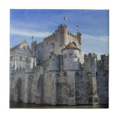 Kasteel van de graven in Gent. Tegeltje (Voorkant)