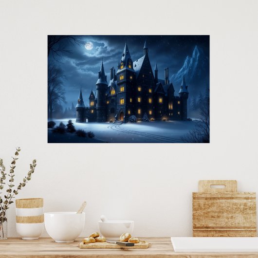 Kasteel van de Hollow Cold Night Poster (Keuken)