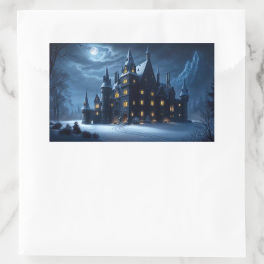 Kasteel van de Hollow Cold Night Rechthoekige Sticker (Tas)