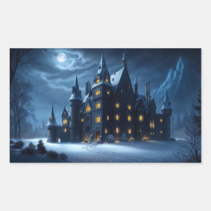 Kasteel van de Hollow Cold Night Rechthoekige Sticker