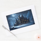 Kasteel van de Hollow Cold Night Rechthoekige Sticker (Envelop)
