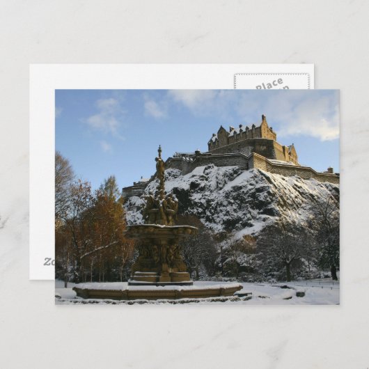 Kasteel van Edinburgh in de winter Briefkaart (Voorkant / Achterkant)