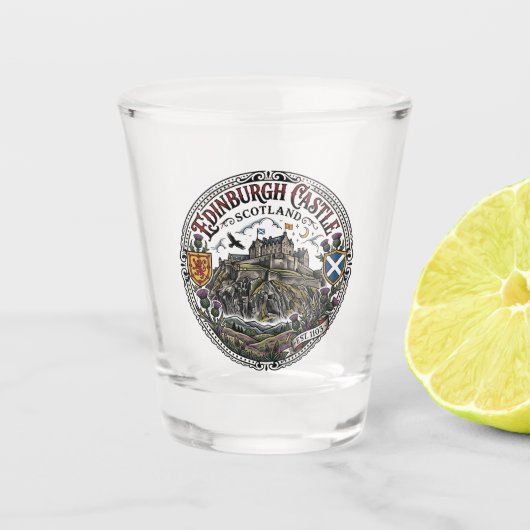 Kasteel van Edinburgh Schotland Shot Glas (Voorkant)