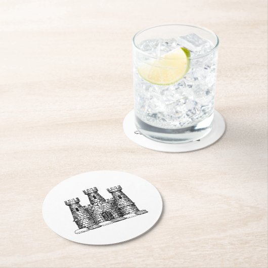  kasteel van Heraldic Emblem - wapenstilstand Ronde Kartonnen Onderzetter (Insitu)