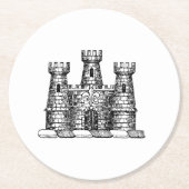  kasteel van Heraldic Emblem - wapenstilstand Ronde Kartonnen Onderzetter (Voorkant)