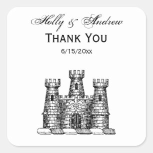  kasteel van Heraldic Emblem - wapenstilstand Vierkante Sticker