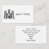  kasteel van Heraldic Emblem - wapenstilstand Visitekaartje (Voorkant / Achterkant)