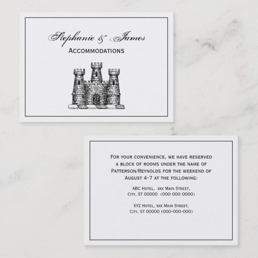  kasteel van Heraldic Emblem - wapenstilstand Visitekaartje (Voorkant / Achterkant)