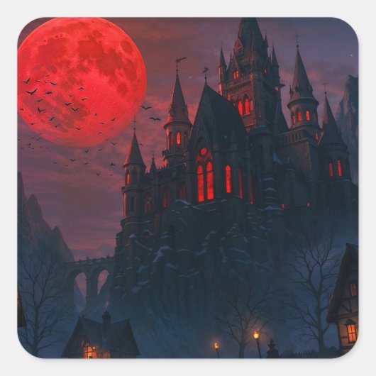 Kasteel van het Bloed van de Vampire Vierkante Sticker (Voorkant)