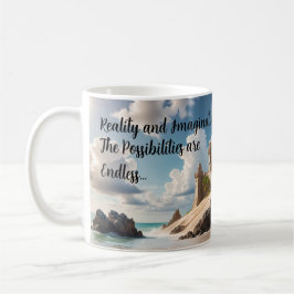 Kasteel van het strand van mogelijkheden koffiemok