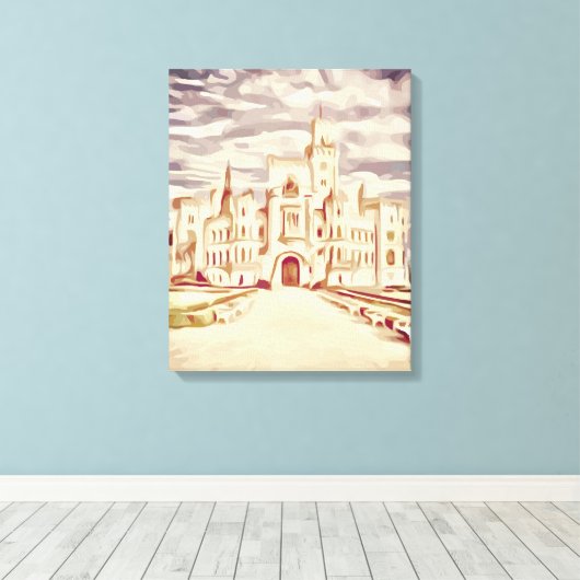 kasteel van Hluboká Canvas Afdruk (Insitu (Houten vloer))
