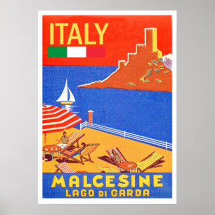 Kasteel van Malcesine, Gardameer, Italië Poster