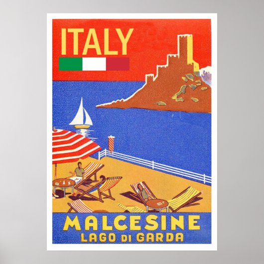 Kasteel van Malcesine, Gardameer, Italië Poster (Voorkant)