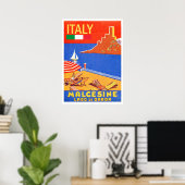 Kasteel van Malcesine, Gardameer, Italië Poster (Thuiskantoor)