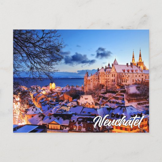 Kasteel van Neuchâtel, Zwitserland Briefkaart (Voorkant)
