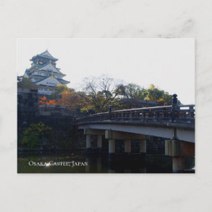 Kasteel van Osaka van Bridge Japan Reisbestemming Briefkaart