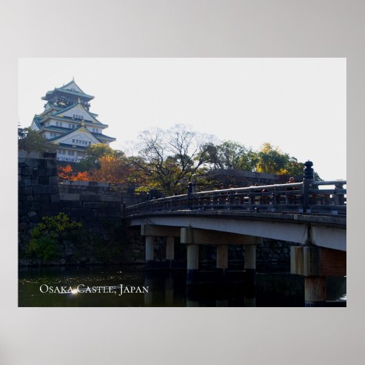 Kasteel van Osaka van Bridge Japan Reisbestemming Poster (Voorkant)