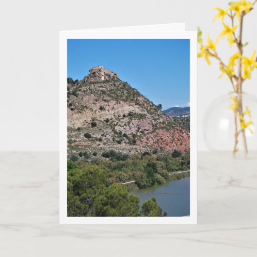 Kasteel van Oud Domeño, Valencia, Spanje Kaart (Gele Bloem)