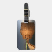 Kasteel van Paphos en reflecties bij zonsondergang Bagagelabel (Voorkant verticaal)