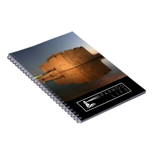 Kasteel van Paphos en reflecties bij zonsondergang Notitieboek (Rechterzijde)