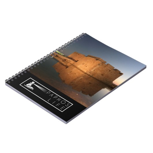 Kasteel van Paphos en reflecties bij zonsondergang Notitieboek (Linkerzijde)