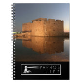 Kasteel van Paphos en reflecties bij zonsondergang Notitieboek (Voorkant)