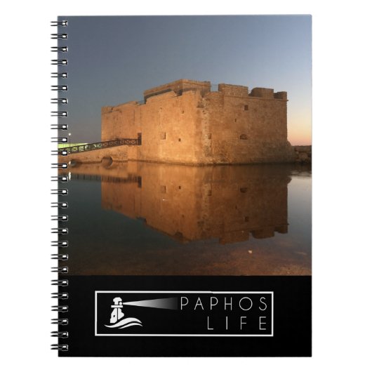 Kasteel van Paphos en reflecties bij zonsondergang Notitieboek (Voorkant)