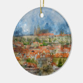 Kasteel van Praag met de beroemde Karelsbrug in he Keramisch Ornament (Links)