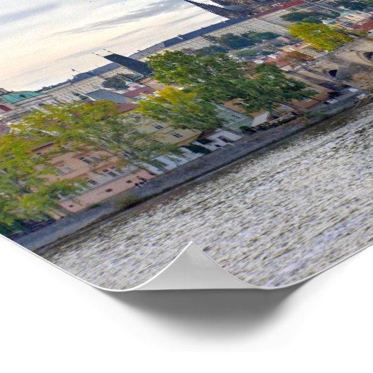 Kasteel van Praag met uitzicht op de Karelsbrug Poster (Hoek)
