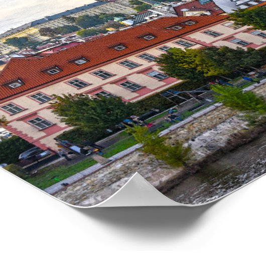 Kasteel van Praag met uitzicht op Praag, Tsjechië Poster (Hoek)