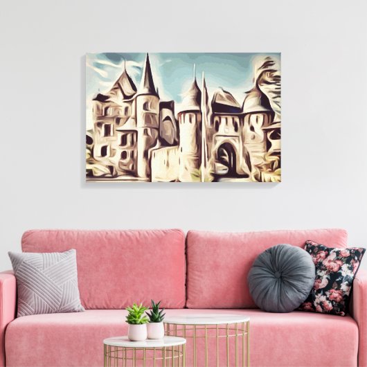 kasteel van Satzvey Canvas Afdruk (Insitu (Woonkamer))