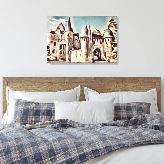 kasteel van Satzvey Canvas Afdruk (Insitu (Slaapkamer))
