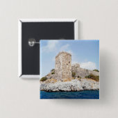 Kasteel van St. Peter in Bodrum Vierkante Button 5,1 Cm (Voorkant /achterkant)