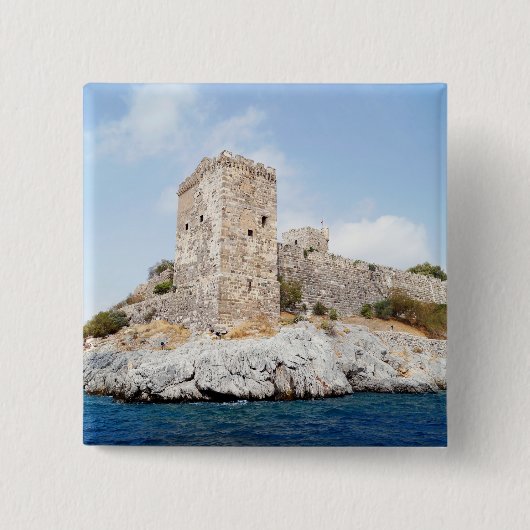 Kasteel van St. Peter in Bodrum Vierkante Button 5,1 Cm (Voorkant)