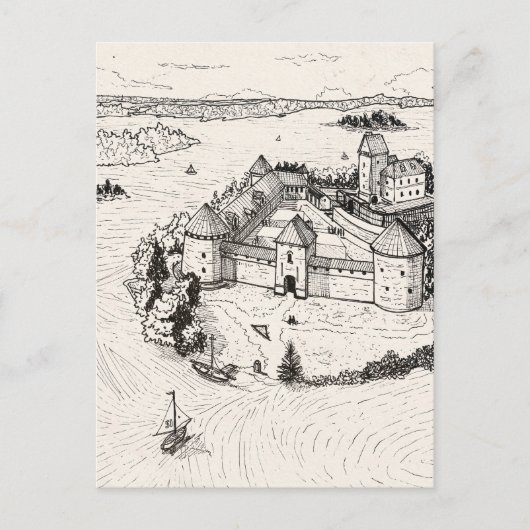 Kasteel van Trakai, Litouwen Gotische architectuur Briefkaart (Voorkant)