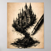 Kasteel van Verbeelding – Inktkunst Poster (Voorkant)