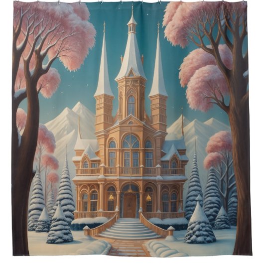 Kasteel van Whispering Dreams Douchegordijn (Voorkant)