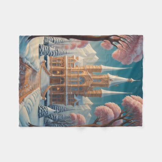 Kasteel van Whispering Dreams Fleece Deken (Voorkant (Horizontaal))