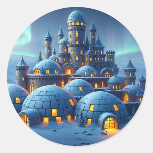Kasteel van Winter Hearth Ronde Sticker (Voorkant)