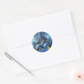 Kasteel van Winter Hearth Ronde Sticker (Envelop)