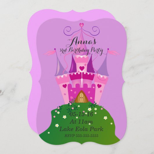 Kasteel Verjaardag Uitnodigingen (Voorkant / Achterkant)