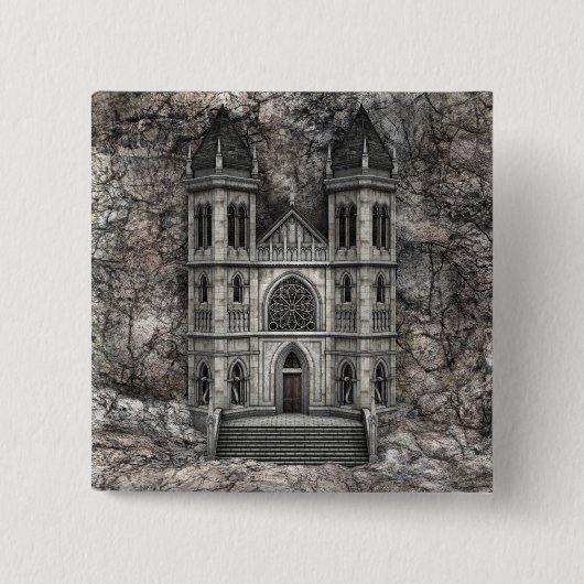 Kasteel Vierkante Button 5,1 Cm (Voorkant)