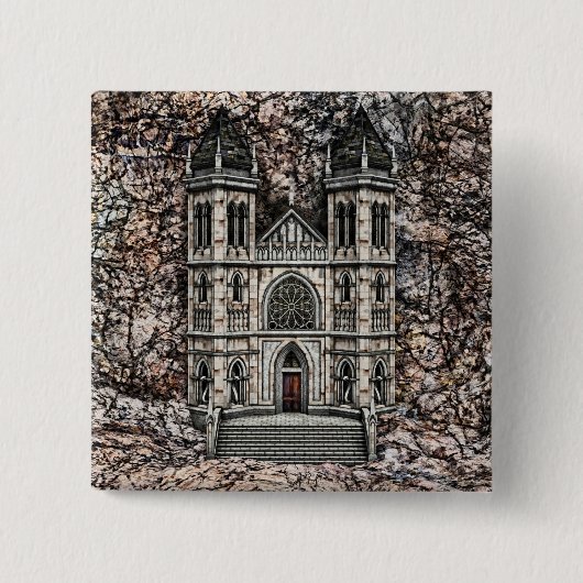 Kasteel Vierkante Button 5,1 Cm (Voorkant)