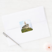 Kasteel Vierkante Sticker (Envelop)