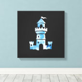 Kasteel Waterverf Art Canvas Print (Insitu (Houten vloer))