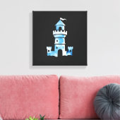 Kasteel Waterverf Art Canvas Print (Insitu (Woonkamer))