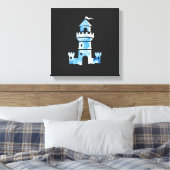 Kasteel Waterverf Art Canvas Print (Insitu (Slaapkamer))